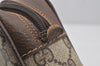 Authentic GUCCI Web Sherry Line Clutch Hand Bag GG PVC Leather Brown Junk 4243J