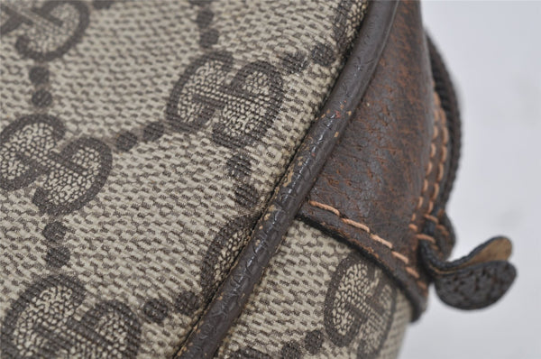 Authentic GUCCI Web Sherry Line Clutch Hand Bag GG PVC Leather Brown Junk 4243J