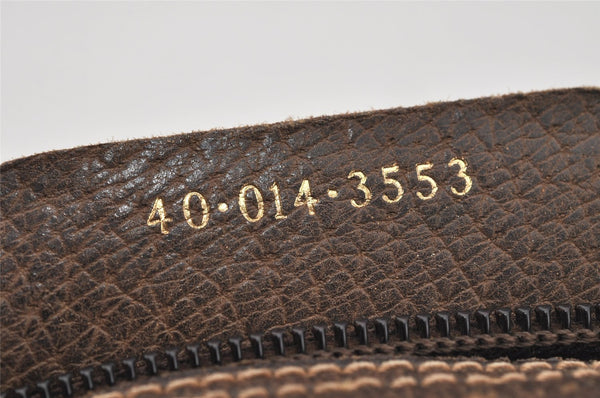 Authentic GUCCI Web Sherry Line Clutch Hand Bag GG PVC Leather Brown Junk 4243J