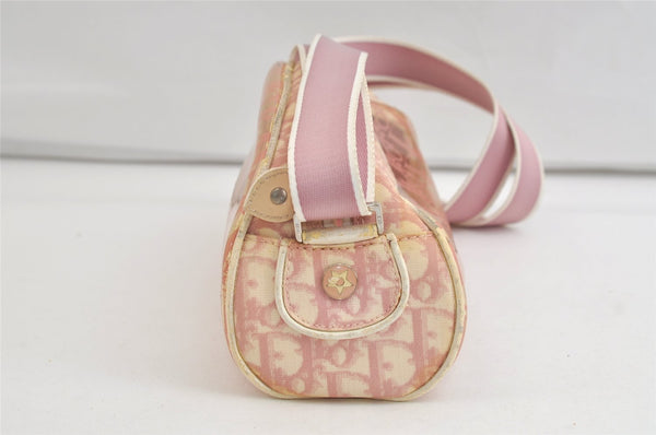 Authentic Christian Dior Trotter Shoulder Cross Bag Vinyl PVC Pink Junk 4243K
