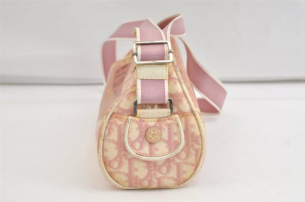 Authentic Christian Dior Trotter Shoulder Cross Bag Vinyl PVC Pink Junk 4243K