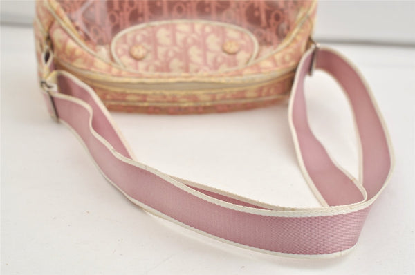 Authentic Christian Dior Trotter Shoulder Cross Bag Vinyl PVC Pink Junk 4243K