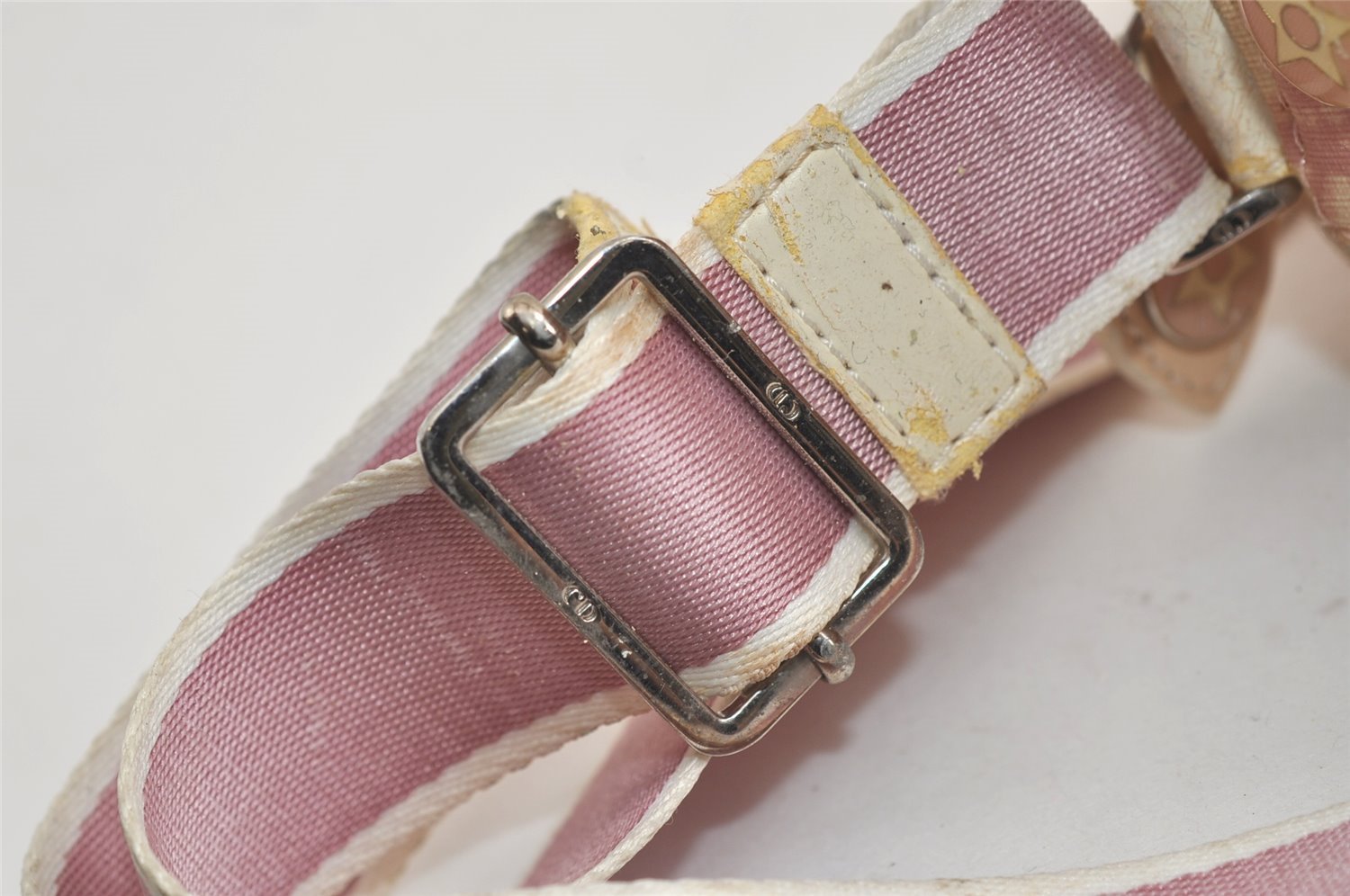Authentic Christian Dior Trotter Shoulder Cross Bag Vinyl PVC Pink Junk 4243K