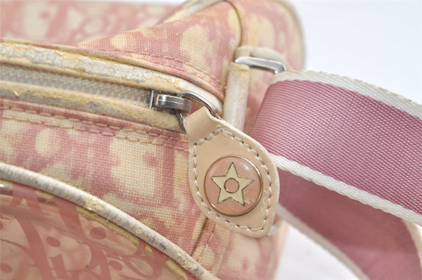 Authentic Christian Dior Trotter Shoulder Cross Bag Vinyl PVC Pink Junk 4243K