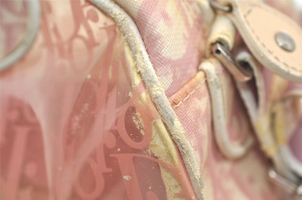 Authentic Christian Dior Trotter Shoulder Cross Bag Vinyl PVC Pink Junk 4243K