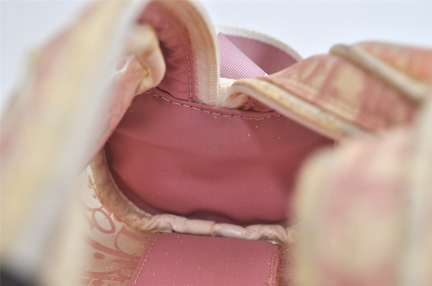 Authentic Christian Dior Trotter Shoulder Cross Bag Vinyl PVC Pink Junk 4243K