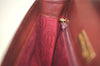 Authentic Cartier Must de Cartier Clutch Hand Bag Leather Bordeaux Red 4245K