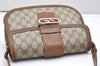 Authentic GUCCI Vintage Shoulder Cross Body Bag Purse GG PVC Leather Brown 4246K