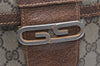 Authentic GUCCI Vintage Shoulder Cross Body Bag Purse GG PVC Leather Brown 4246K