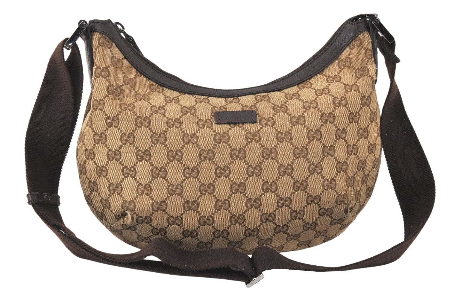 Authentic GUCCI Shoulder Cross Body Bag GG Canvas Leather 181092 Brown 4247K