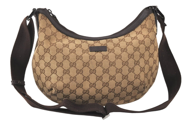 Authentic GUCCI Shoulder Cross Body Bag GG Canvas Leather 181092 Brown 4247K