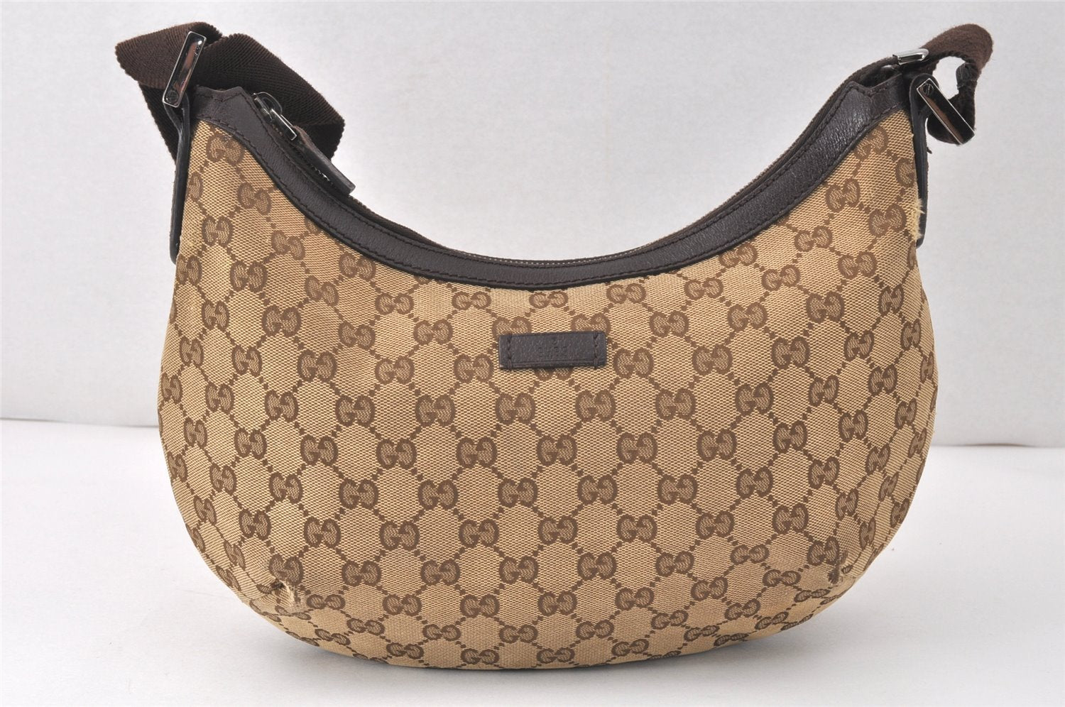 Authentic GUCCI Shoulder Cross Body Bag GG Canvas Leather 181092 Brown 4247K