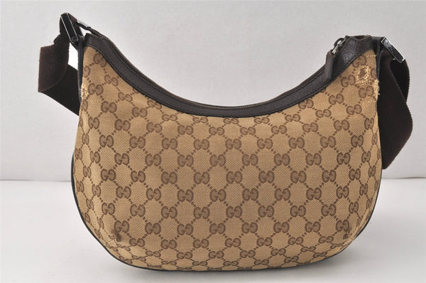 Authentic GUCCI Shoulder Cross Body Bag GG Canvas Leather 181092 Brown 4247K