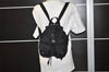 Authentic PRADA Vela Vintage Nylon Tessuto Leather Backpack B6677F Black 4248I