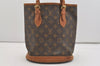 Authentic Louis Vuitton Monogram Bucket PM Shoulder Tote Bag M42238 Junk 4249J