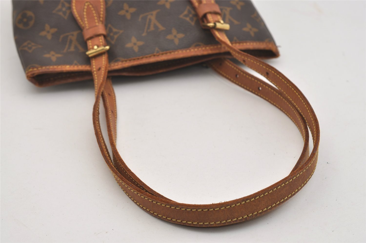 Authentic Louis Vuitton Monogram Bucket PM Shoulder Tote Bag M42238 Junk 4249J