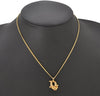 Auth Christian Dior Gold Tone Rhinestone Chain Pendant Necklace CD Box 4251K