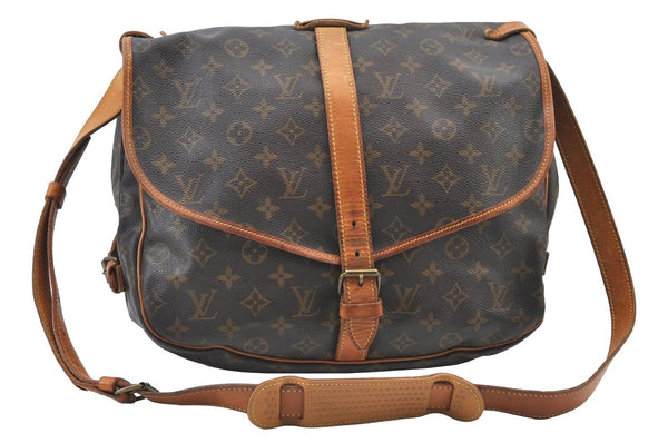 Authentic Louis Vuitton Monogram Saumur 35 Shoulder Cross Bag M42254 LV 4252I