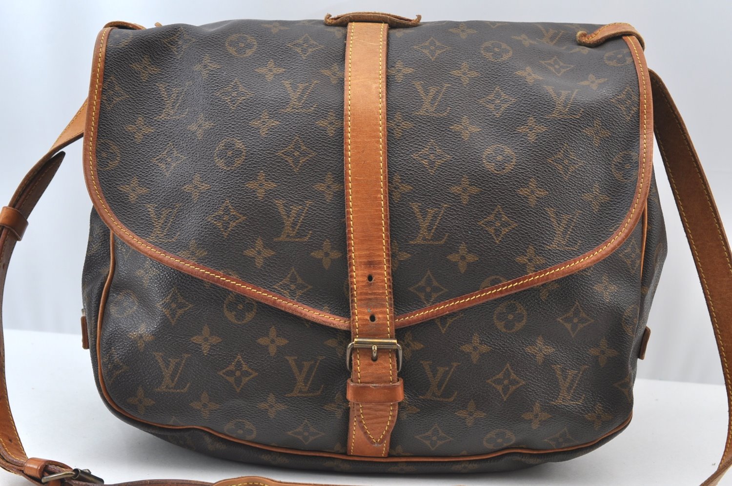 Authentic Louis Vuitton Monogram Saumur 35 Shoulder Cross Bag M42254 LV 4252I