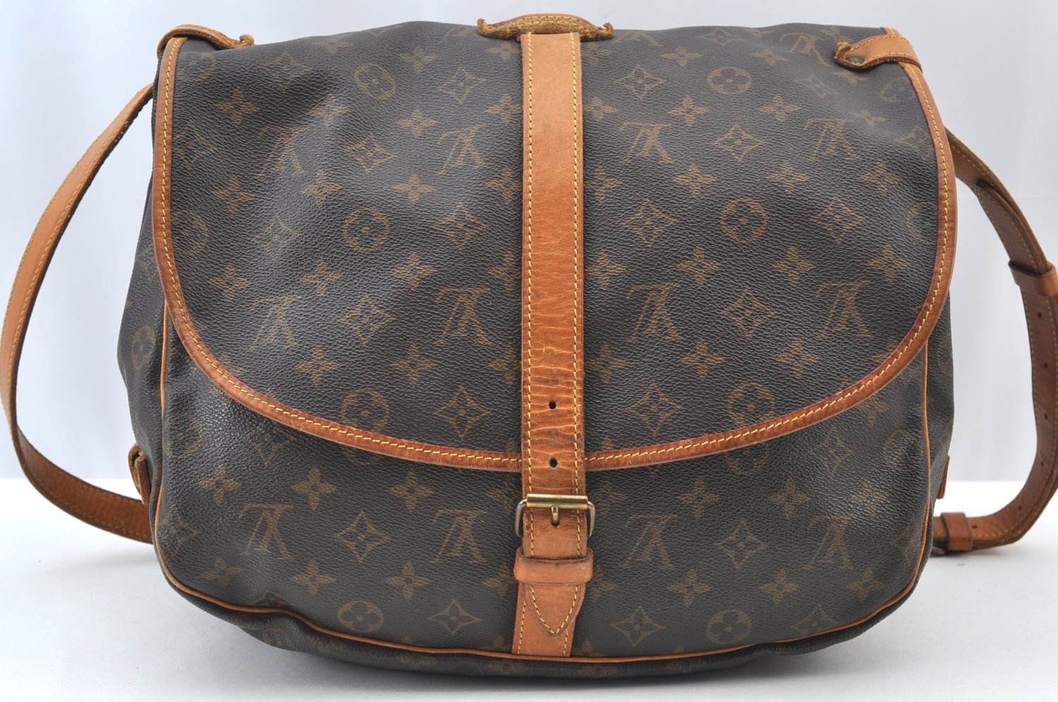 Authentic Louis Vuitton Monogram Saumur 35 Shoulder Cross Bag M42254 LV 4252I