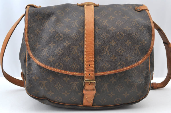 Authentic Louis Vuitton Monogram Saumur 35 Shoulder Cross Bag M42254 LV 4252I