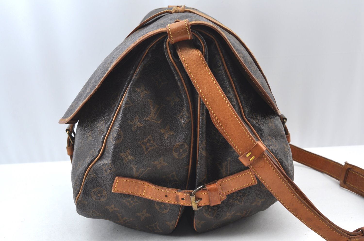 Authentic Louis Vuitton Monogram Saumur 35 Shoulder Cross Bag M42254 LV 4252I