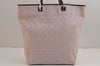 Authentic GUCCI Vintage Shoulder Tote Bag GG Canvas Leather 31243 Pink 4252J