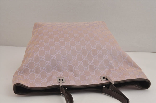 Authentic GUCCI Vintage Shoulder Tote Bag GG Canvas Leather 31243 Pink 4252J