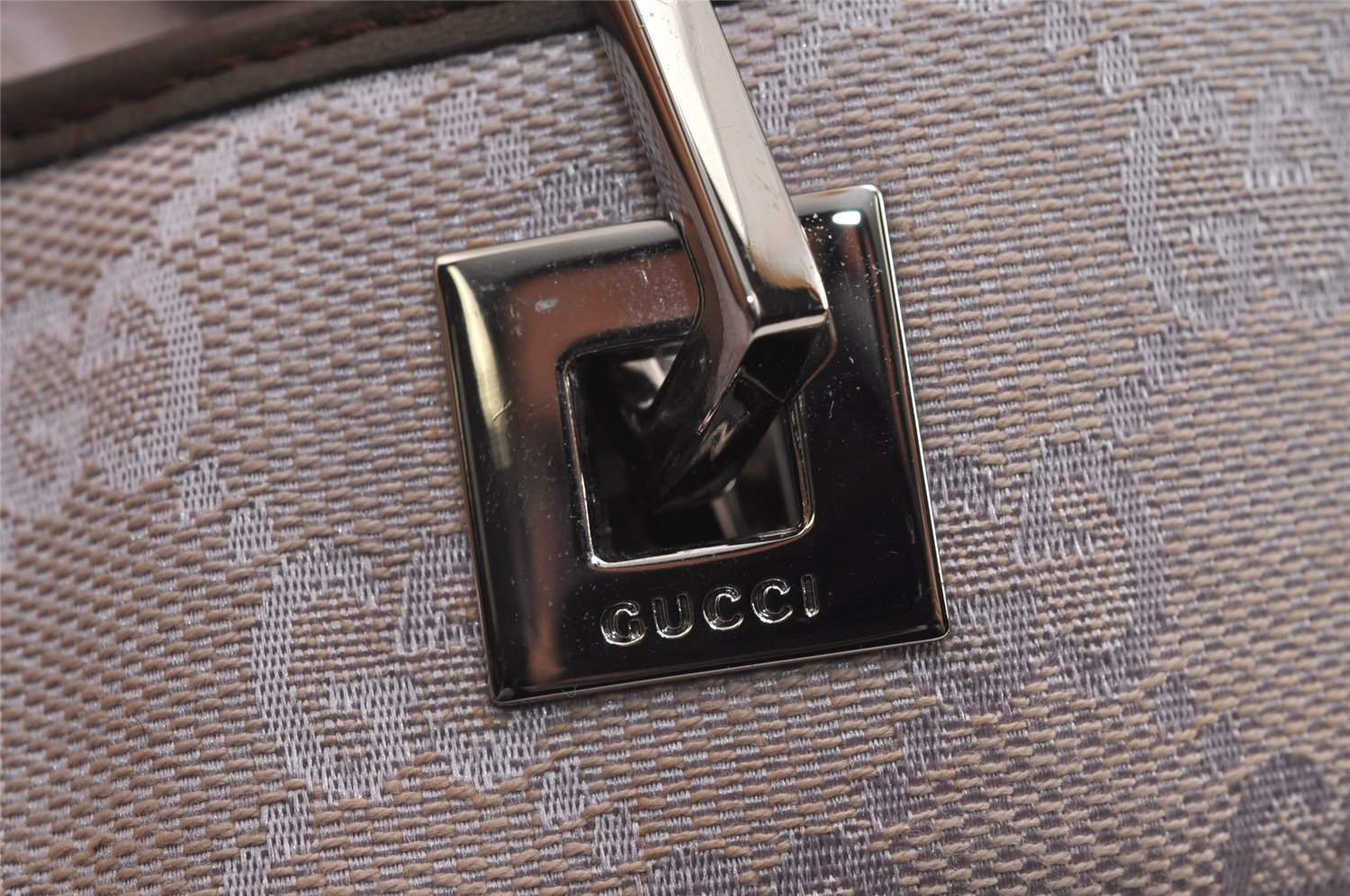 Authentic GUCCI Vintage Shoulder Tote Bag GG Canvas Leather 31243 Pink 4252J