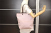 Authentic GUCCI Vintage Shoulder Tote Bag GG Canvas Leather 31243 Pink 4252J
