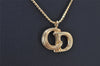 Authentic Christian Dior Gold Tone Chain Pendant Necklace CD 4252K