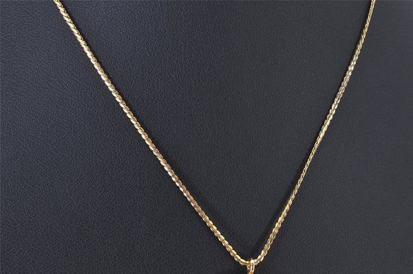 Authentic Christian Dior Gold Tone Chain Pendant Necklace CD 4252K