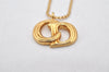 Authentic Christian Dior Gold Tone Chain Pendant Necklace CD 4252K