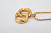 Authentic Christian Dior Gold Tone Chain Pendant Necklace CD 4252K