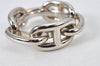 Authentic HERMES Scarf Ring Chaine d'Ancre Chain Design Silver Tone Box 4253K