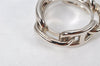 Authentic HERMES Scarf Ring Chaine d'Ancre Chain Design Silver Tone Box 4253K