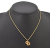 Authentic Christian Dior Gold Tone Chain Rhinestone Pendant Necklace CD 4254K