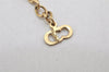 Authentic Christian Dior Gold Tone Chain Rhinestone Pendant Necklace CD 4254K