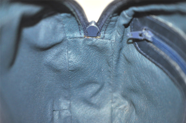 Authentic GUCCI Shoulder Cross Body Bag Purse GG PVC Leather Navy Blue 4255I