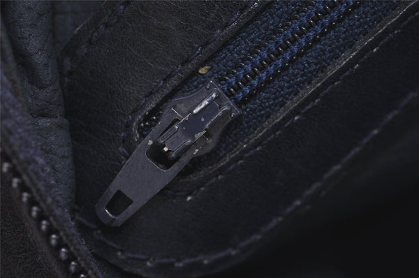 Authentic GUCCI Shoulder Cross Body Bag Purse GG PVC Leather Navy Blue 4255I