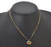 Authentic Christian Dior Gold Tone Rhinestone Chain Pendant Necklace CD 4255K