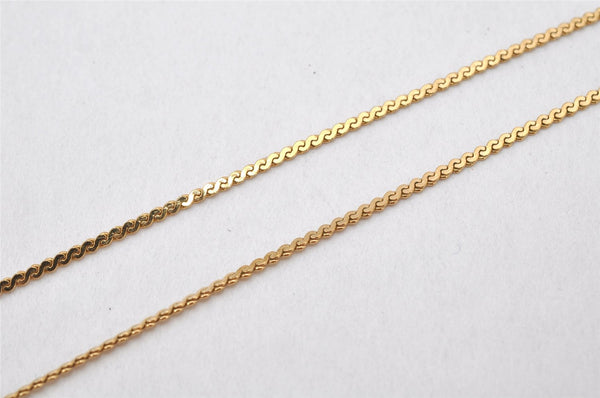 Authentic Christian Dior Gold Tone Rhinestone Chain Pendant Necklace CD 4255K