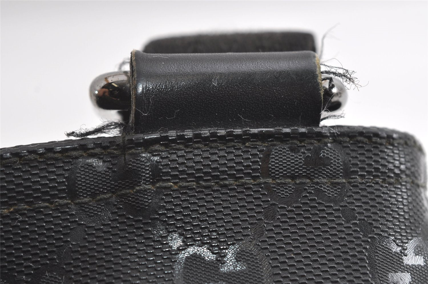 Authentic GUCCI GG Imprime Shoulder Cross Bag GG PVC Leather 201538 Black 4256I