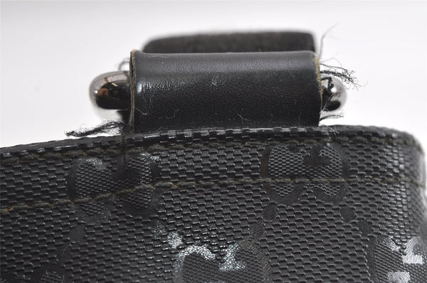 Authentic GUCCI GG Imprime Shoulder Cross Bag GG PVC Leather 201538 Black 4256I