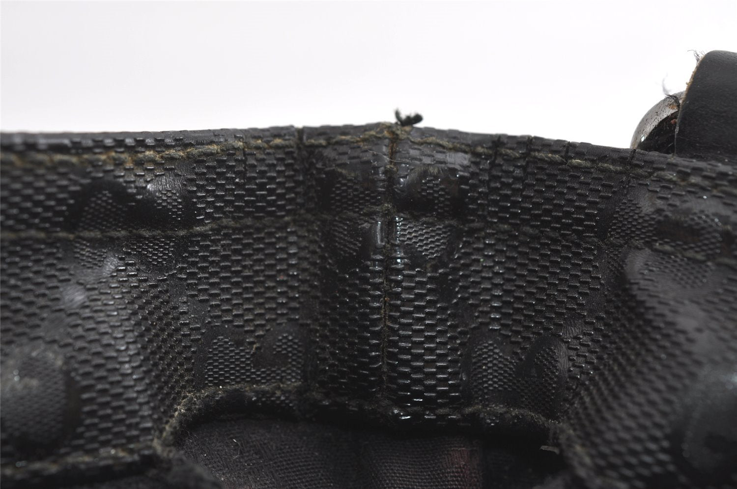 Authentic GUCCI GG Imprime Shoulder Cross Bag GG PVC Leather 201538 Black 4256I