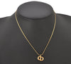 Authentic Christian Dior Gold Tone Rhinestone Chain Pendant Necklace CD 4256K