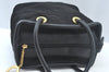 Authentic CELINE Vintage Shoulder Hand Bag Nylon Leather Purse Black 4257I