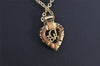 Authentic Christian Dior Gold Tone Chain Rhinestone Pendant Necklace CD 4257K