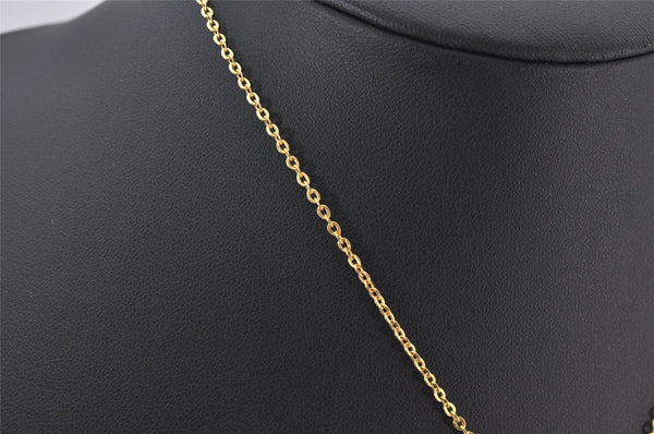 Authentic Christian Dior Gold Tone Chain Rhinestone Pendant Necklace CD 4257K