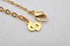 Authentic Christian Dior Gold Tone Chain Rhinestone Pendant Necklace CD 4257K